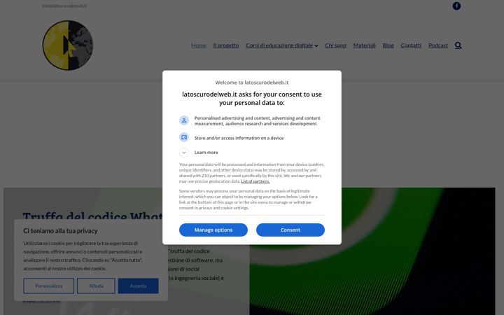 Screenshot of latoscurodelweb.it