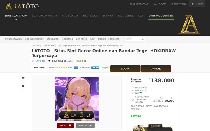 Screenshot of latoto168reg.com