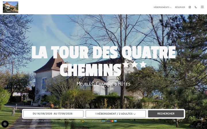 Screenshot of latourdesquatrechemins.com