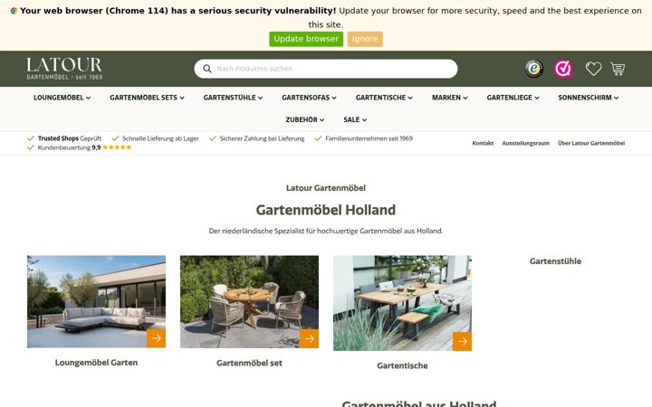 Screenshot of latourgartenmoebel.de