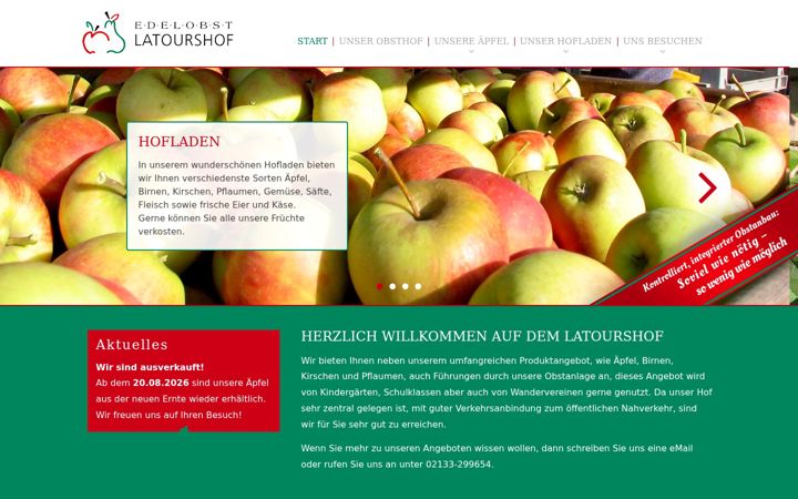 Screenshot of latourshof.de