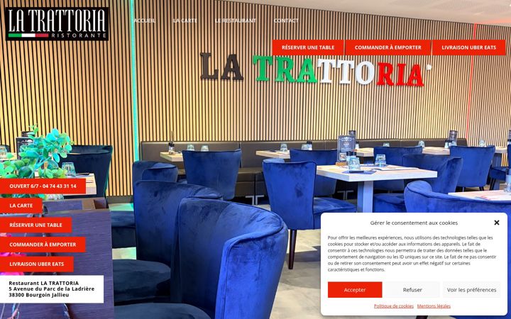 Screenshot of latrattoriabourgoin.fr