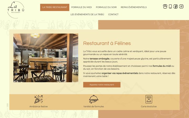 Screenshot of latribu-restaurant.fr