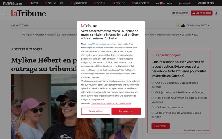 Screenshot of latribune.ca