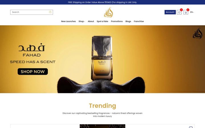 Screenshot of lattafa.com