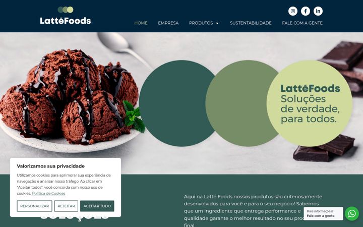 Screenshot of lattefoods.com.br