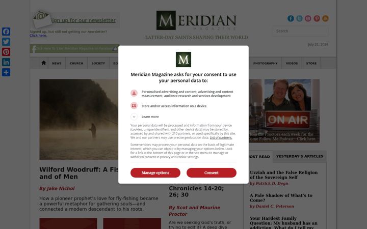Screenshot of latterdaysaintmag.com