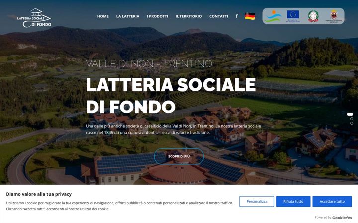 Screenshot of latteriasocialefondo.it