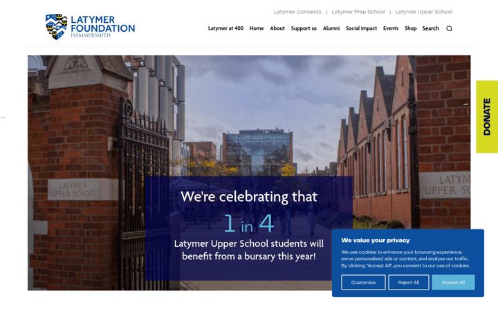 Screenshot of latymerfoundation.org