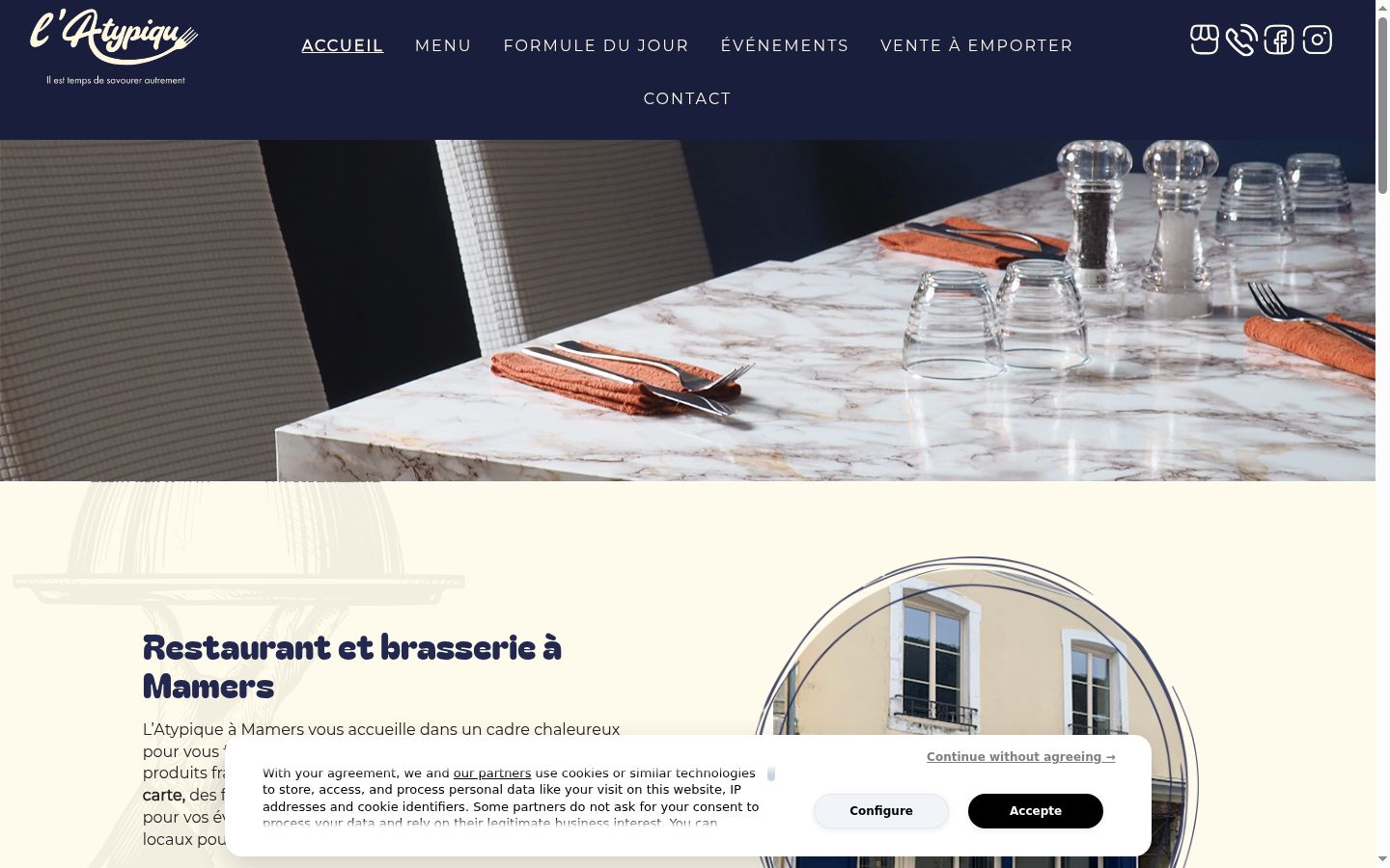 Screenshot del banner di consenso mostrato prima di qualsiasi interazione