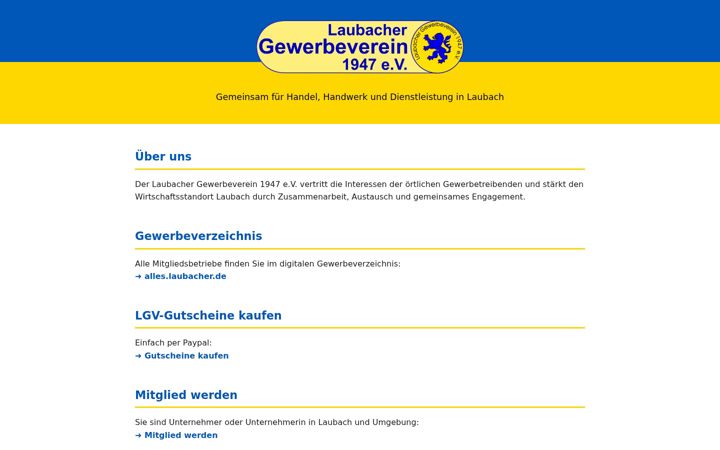 Screenshot of laubacher-gewerbeverein.de