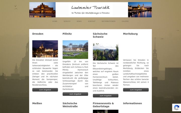 Posnetek zaslona laubender-touristik.de