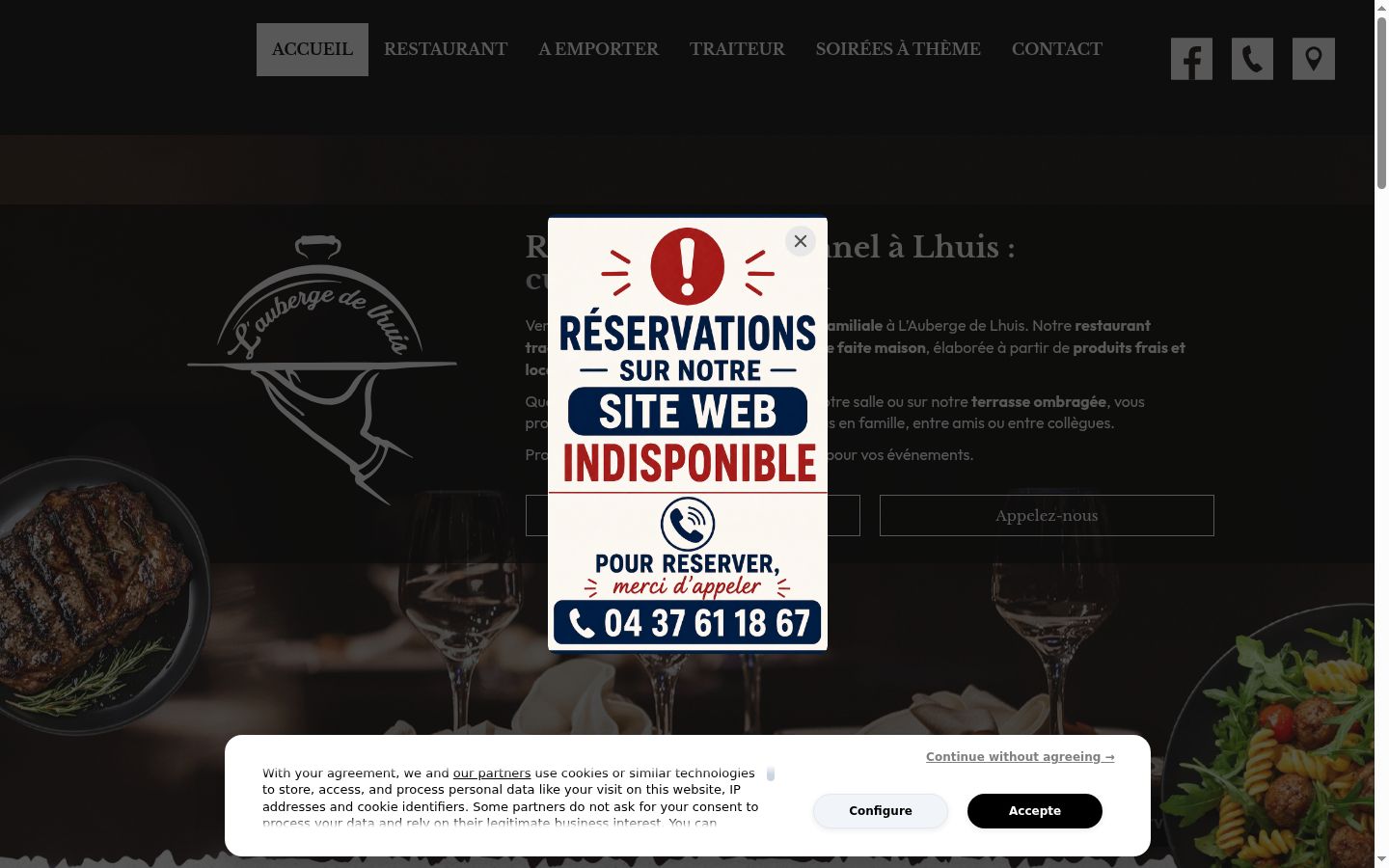 Screenshot of the consent banner shown before any interaction