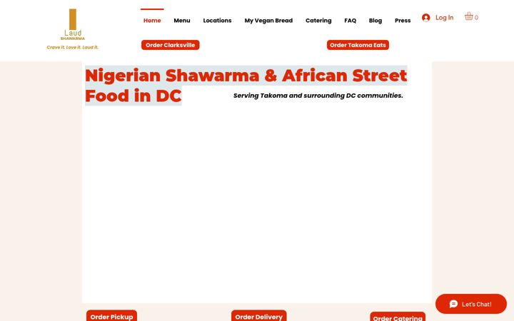 Screenshot ta' laudshawarma.com