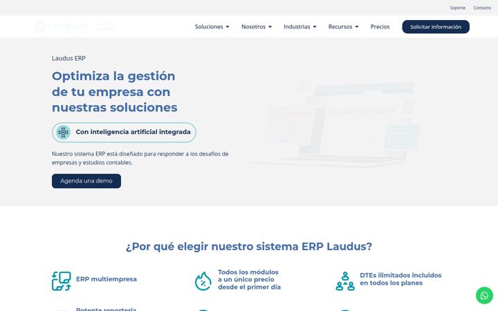 Screenshot of laudus.cl