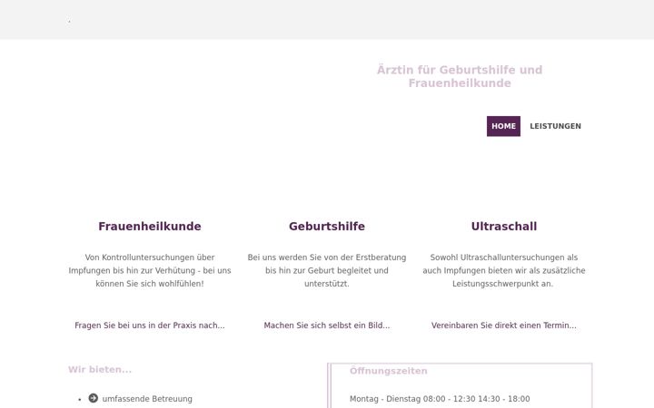 Skärmbild av lauer-frauenaerztin.de