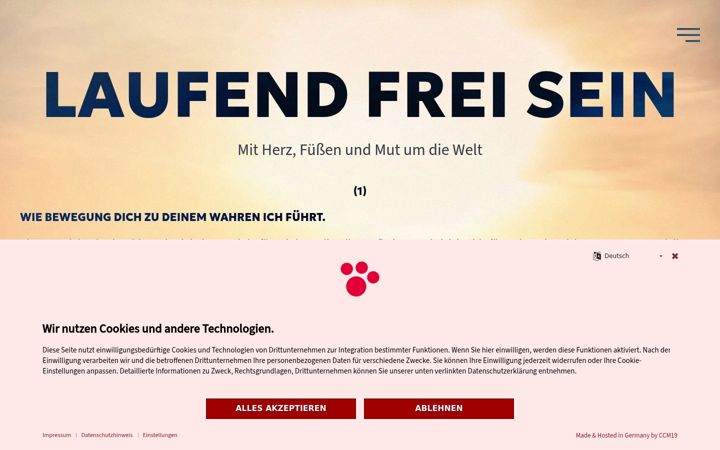 Screenshot of laufendfreisein.com