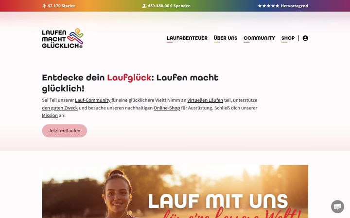 Screenshot of laufenmachtgluecklich.de