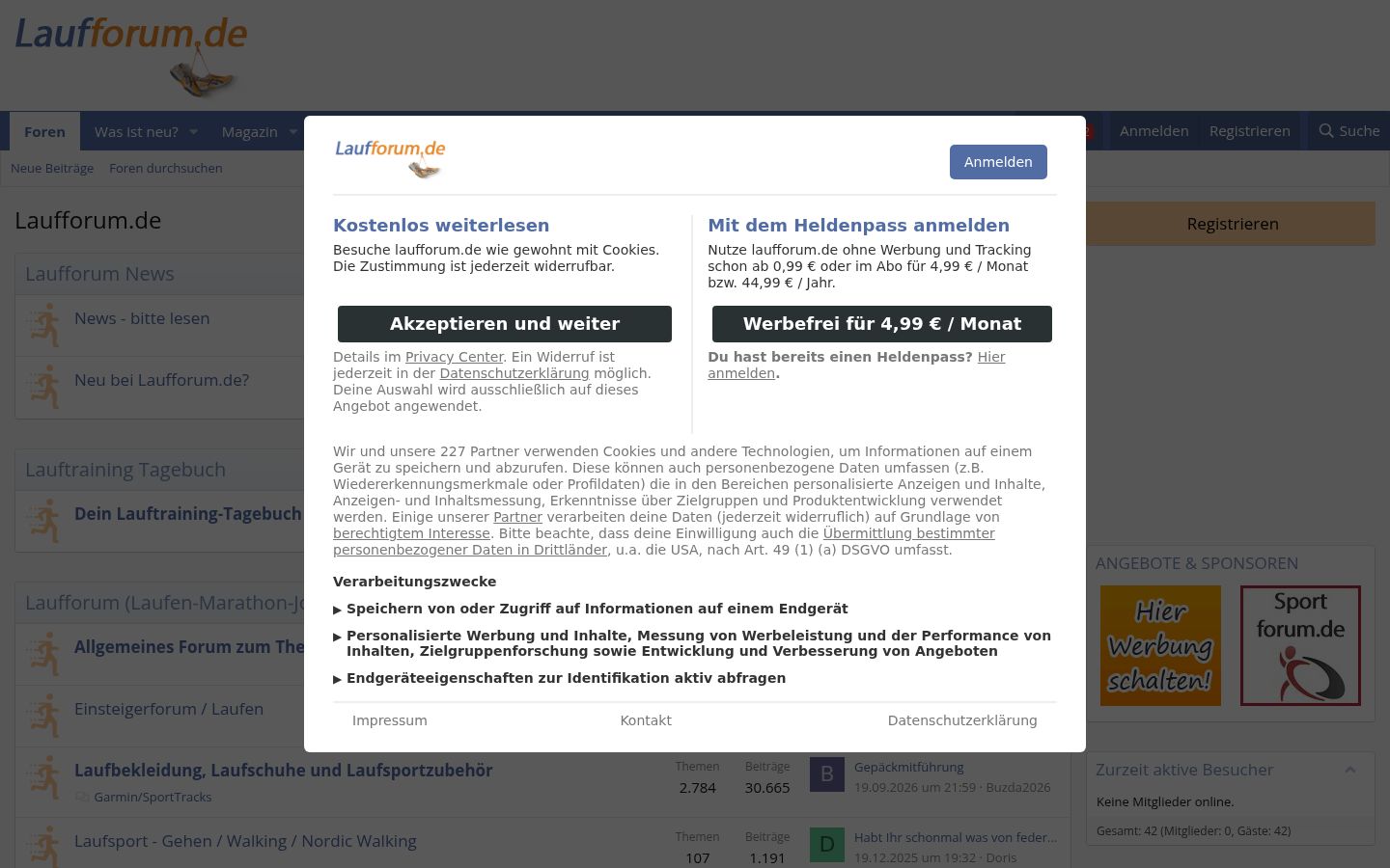 Screenshot of the consent banner shown before any interaction