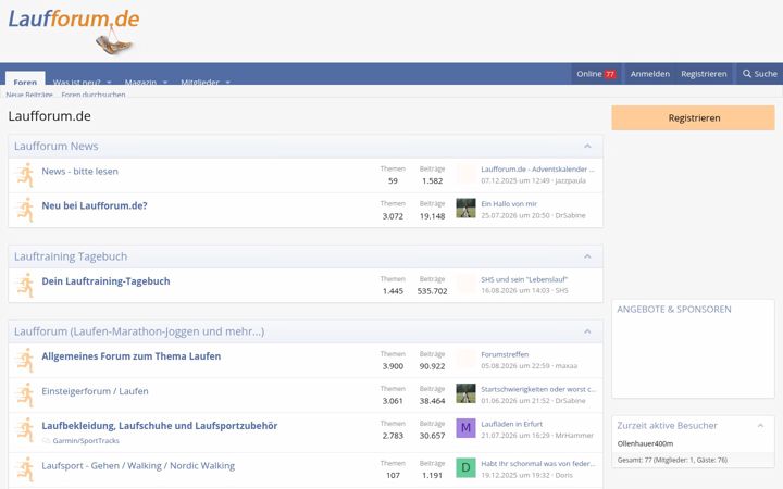 Screenshot of laufforum.de