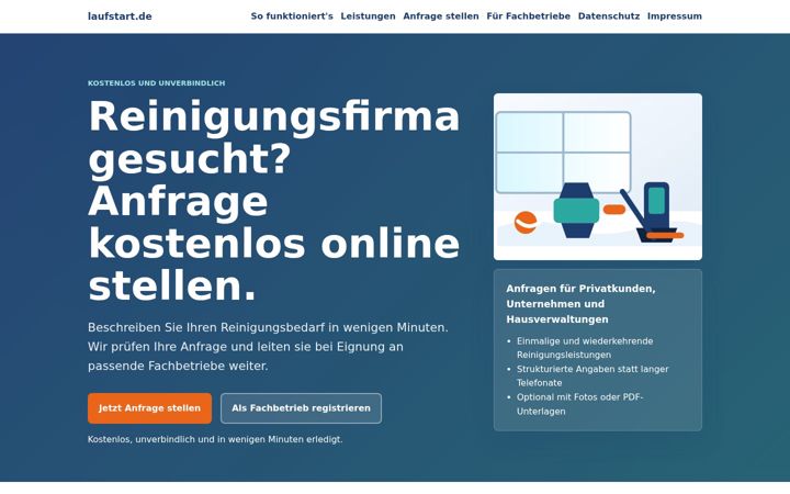 Screenshot of laufstart.de
