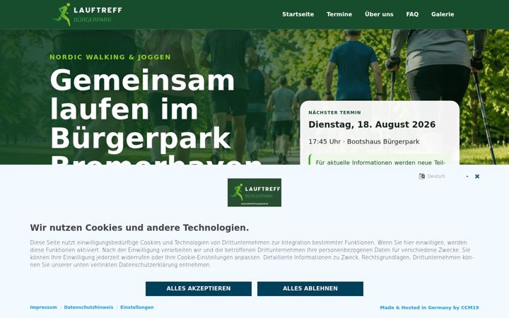 Screenshot of lauftreff-buergerpark.de