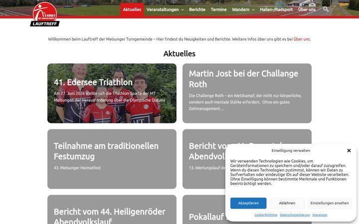 Screenshot of lauftreff-melsungen.de
