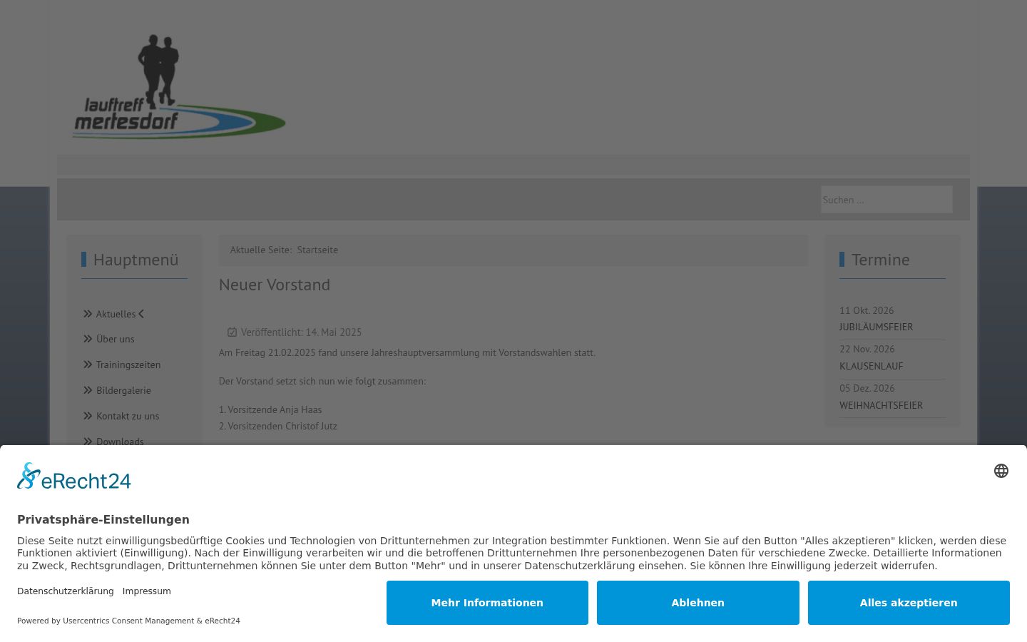 Screenshot des Einwilligungsbanners vor jeglicher Interaktion
