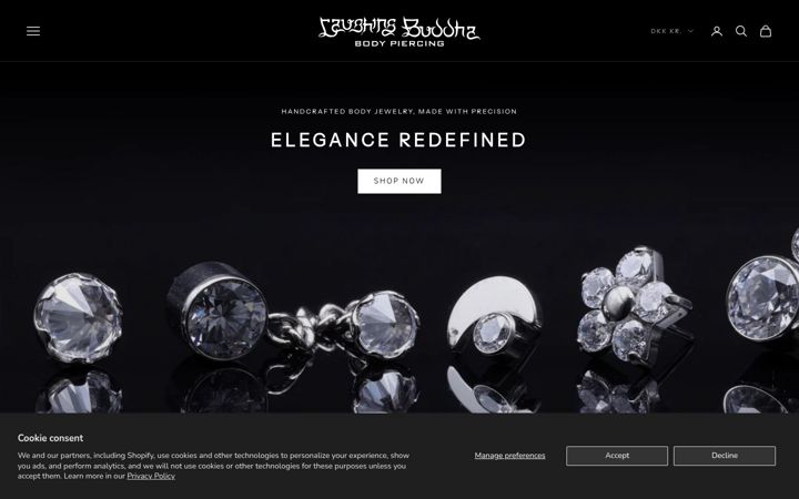 Screenshot of laughingbuddhabodypiercing.com