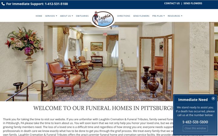 Screenshot of laughlinfuneralhome.com