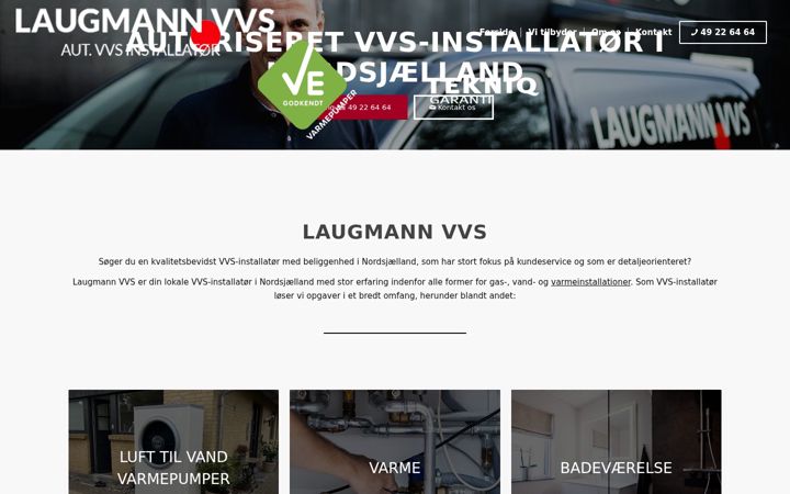 Screenshot of laugmannvvs.dk