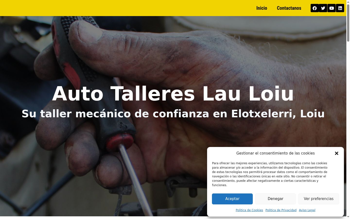 Screenshot del banner di consenso mostrato prima di qualsiasi interazione