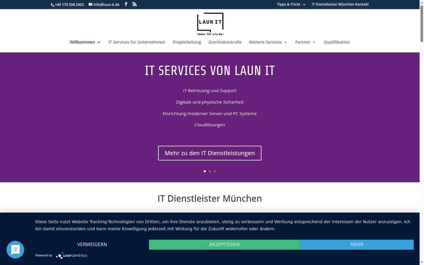 Screenshot of the consent banner shown before any interaction