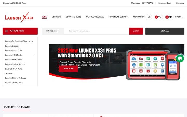 Screenshot of launch-x431.net