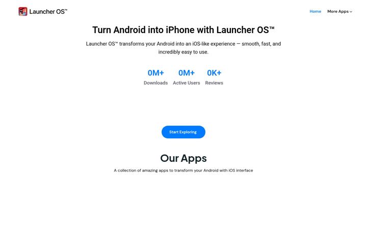 Screenshot of launcherios.com