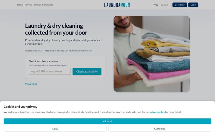 Screenshot of laundramoon.com