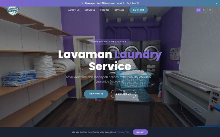 Screenshot of laundry-dubrovnik.com