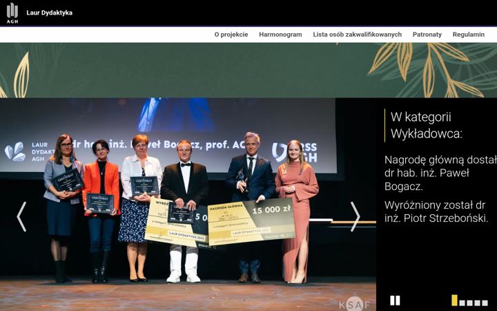 Screenshot of laur-dydaktyka.agh.edu.pl
