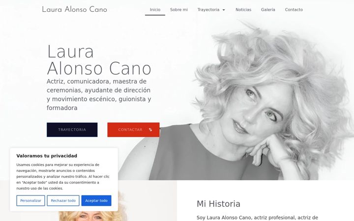 Screenshot of lauraalonsocano.com
