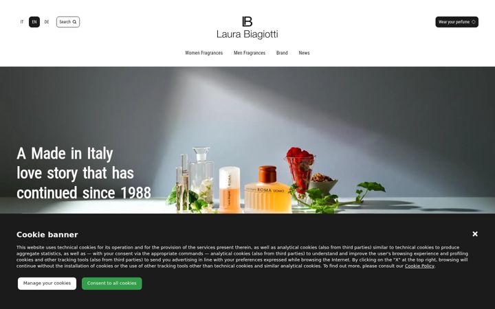 Screenshot of laurabiagiottiparfums.com