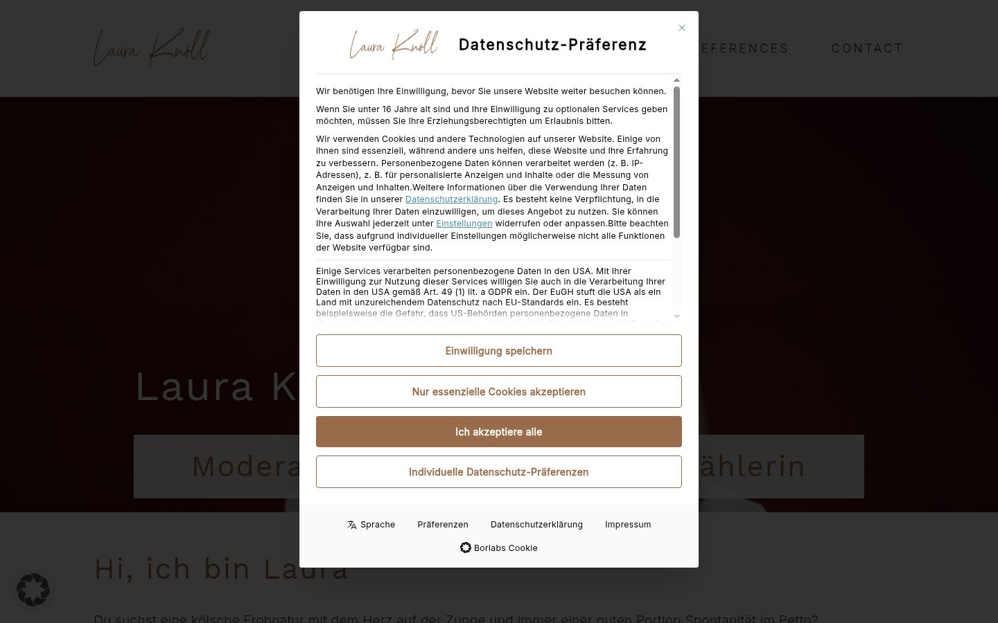 Screenshot tal-banner tal-kunsens muri qabel kwalunkwe interazzjoni
