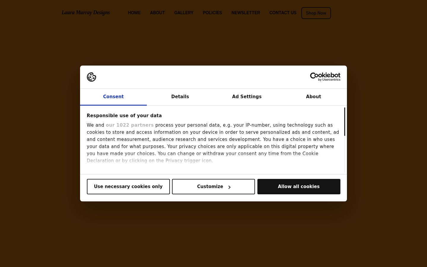 Screenshot des Einwilligungsbanners vor jeglicher Interaktion
