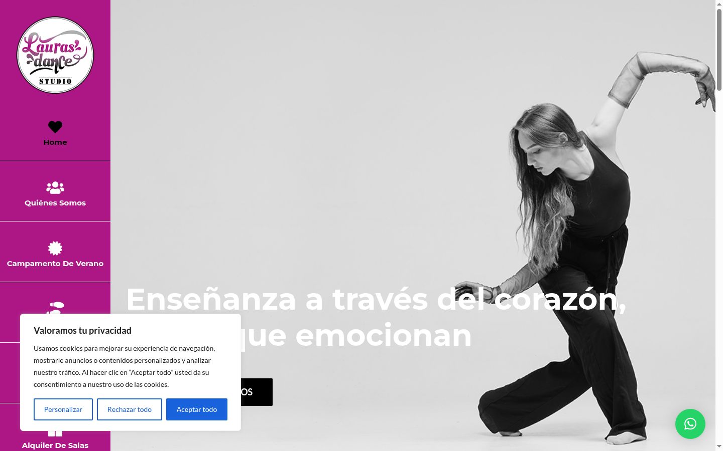Captura de ecrã do banner de consentimento apresentado antes de qualquer interação