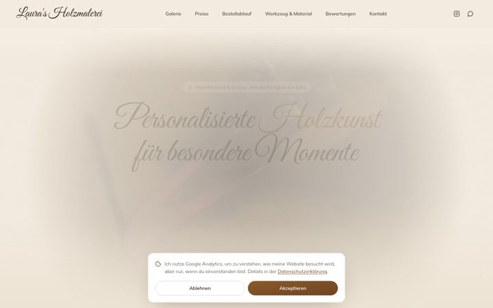 Screenshot of lauras-holzmalerei.de
