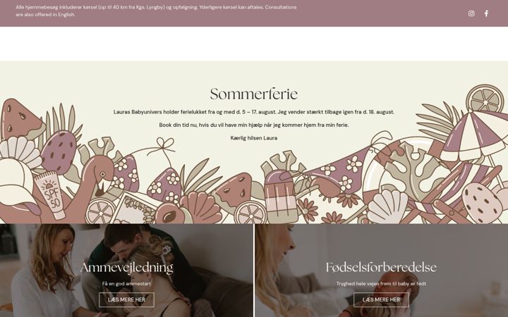 Screenshot of laurasbabyunivers.dk