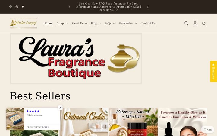 Screenshot of laurasfragranceboutique.com