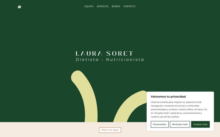 Screenshot of laurasoretnutricion.es