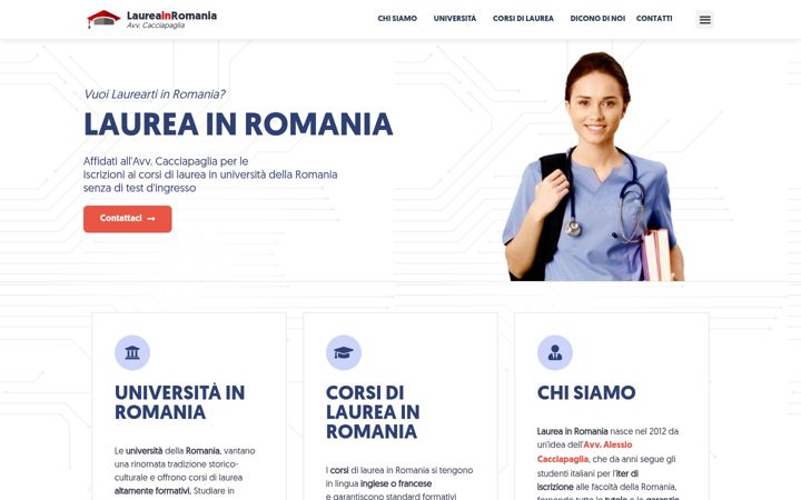 Screenshot of laureainromania.it