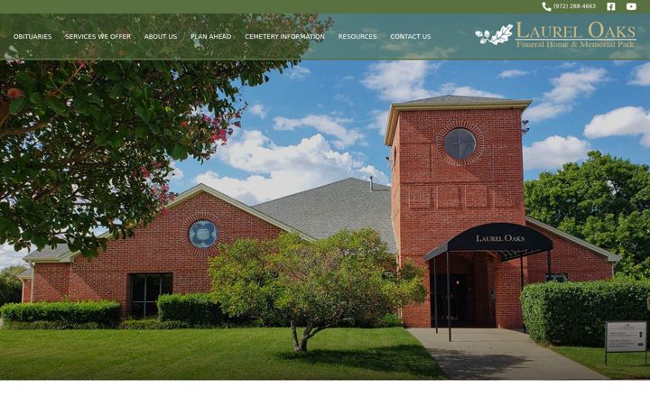 Screenshot of laureloaksfuneralhome.com