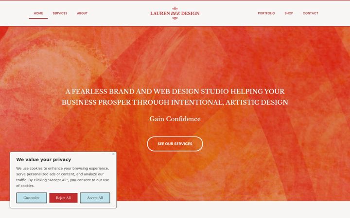 Screenshot of laurenbeedesign.com